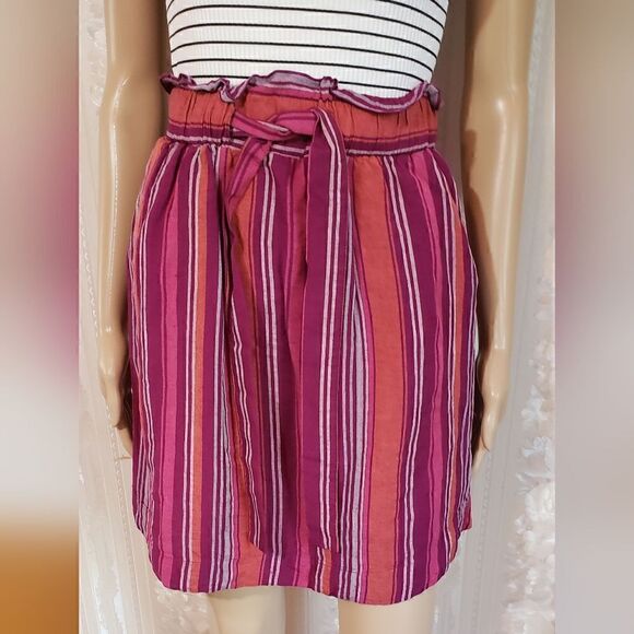 A New Day Belt Linen Skirt - Picture 1 of 7